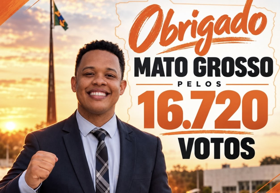 Caio Cordeiro agradece 16,7 mil votos e destaca força de Várzea Grande: “A luta continua”